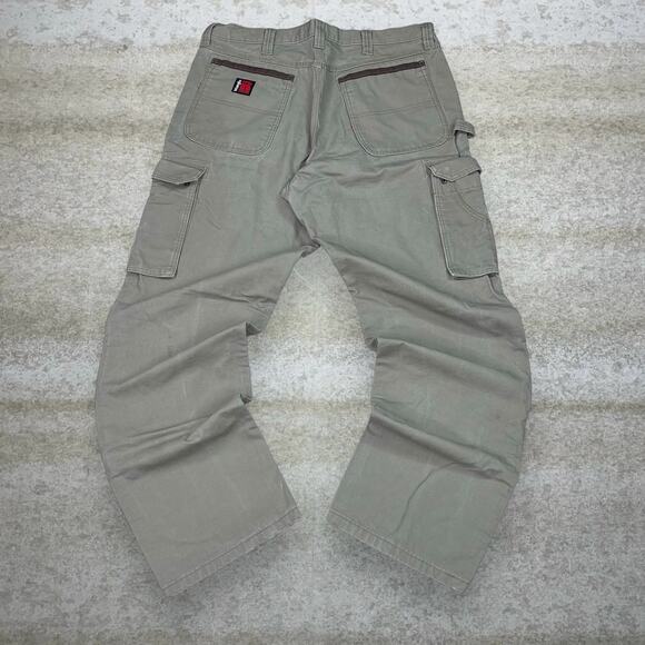 Wrangler Other - Vintage 90s Wrangler Riggs Carpenter Pants 36x34 Baggy Wide Leg Hazel Tan Canvas